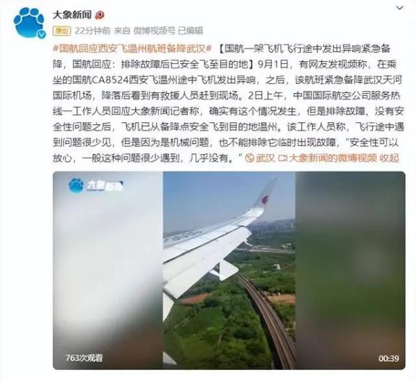 飞机行驶中传出"狗叫声"？国航一航班紧急备降