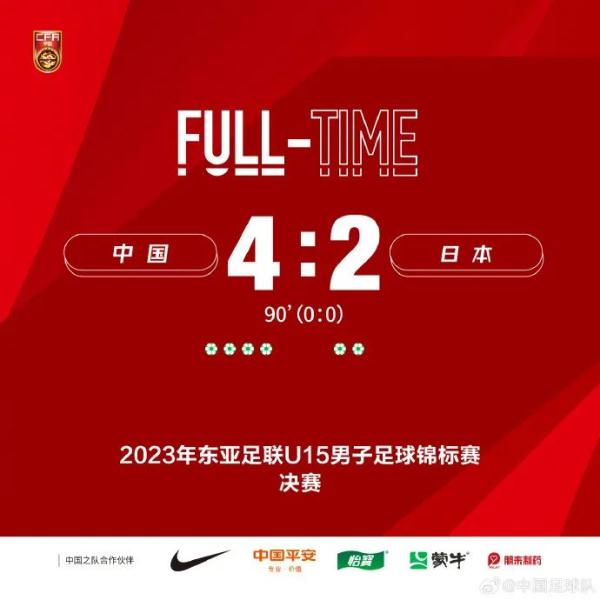 U15国足夺得东亚杯冠军
