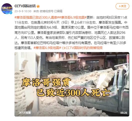 痛心！摩洛哥6.9级地震，已致近300人遇难