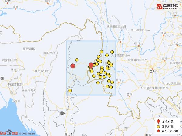 云南德宏盈江发生3.4级地震