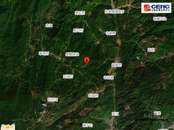 云南德宏盈江发生3.4级地震