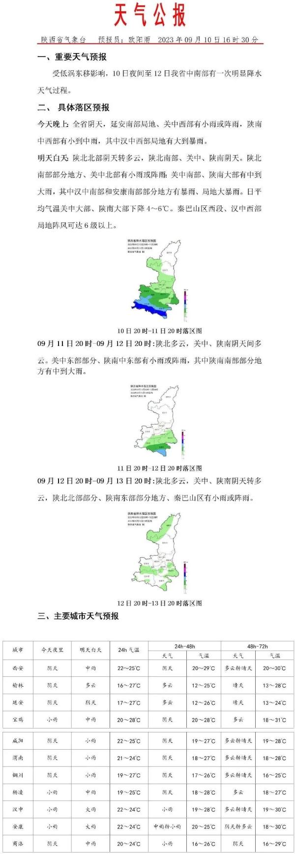 暴雨、大暴雨!重要天气预报!西安人明天请提前出门! 暴雨、大暴雨!重要天气预报!西安人明天请提前出门!
