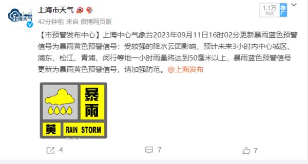 上海“暴雨红色预警”再现，网友：强度非常非常大，范围特别特别小