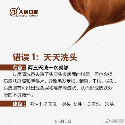 周知!头发护理最常见的十大错误 周知!头发护理最常见的十大错误