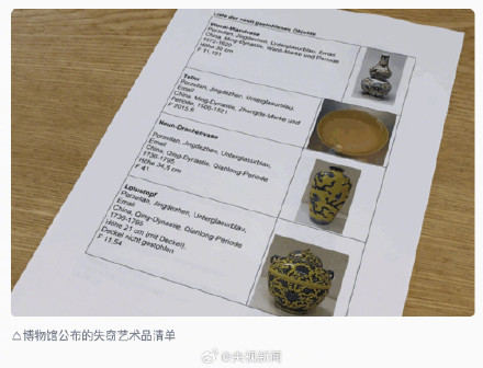 德国百年博物馆被盗，遗失9件中国明清时代瓷器