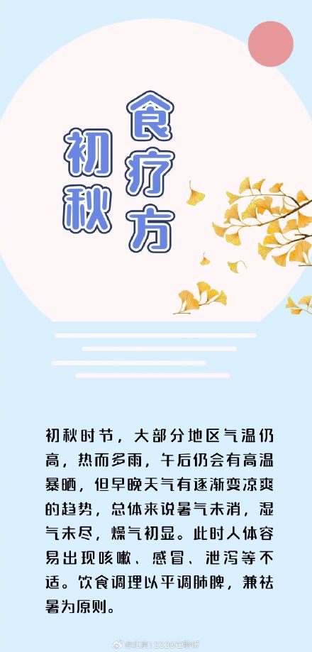 初秋、中秋、晚秋调补食疗,值得收藏 初秋、中秋、晚秋调补食疗,值得收藏