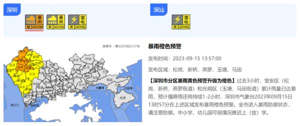 深圳暴雨预警升级！部分列车停运！全市进入暴雨防御状态