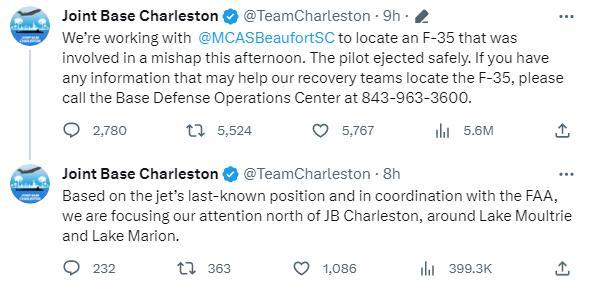 一架F35战斗机发生事故“失踪”,美军紧急发帖求助! 一架F35战斗机发生事故“失踪”,美军紧急发帖求助!