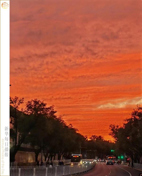 太美了！北方秋日的晚霞