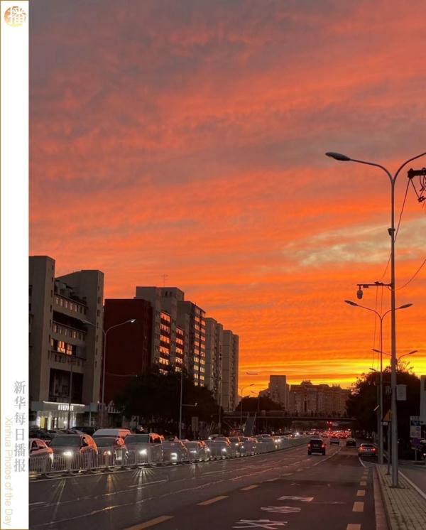 太美了！北方秋日的晚霞