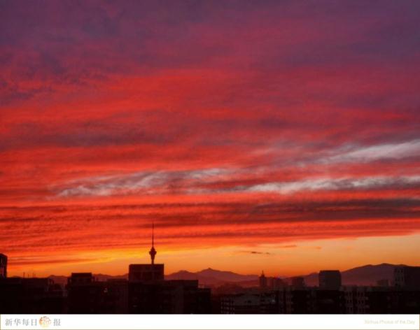 太美了！北方秋日的晚霞