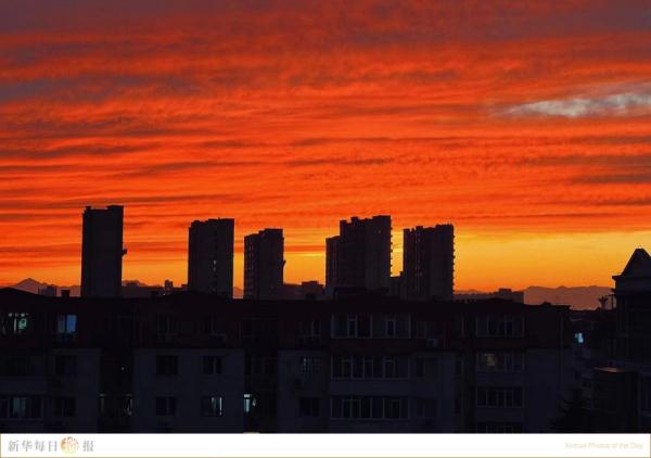 太美了！北方秋日的晚霞