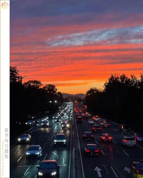 太美了！北方秋日的晚霞