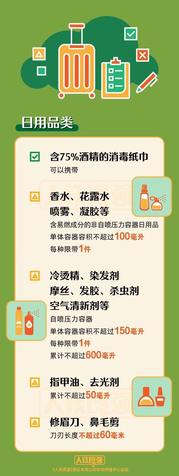请查收！最新火车携带品注意事项清单