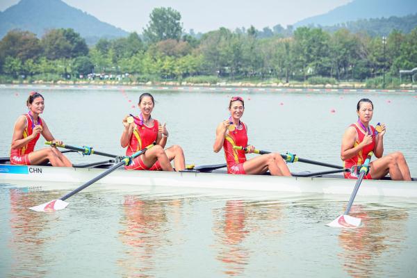 杭州亚运会丨中国队夺得赛艇女子四人单桨无舵手冠军