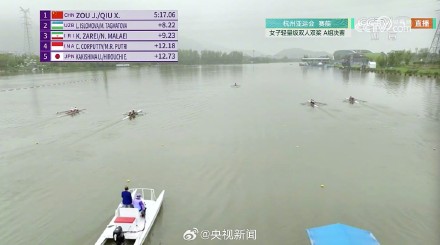 祝贺！中国赛艇队姑娘夺金