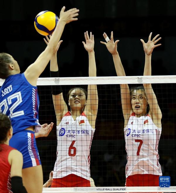 巴黎奥运会女排资格赛：中国胜塞尔维亚