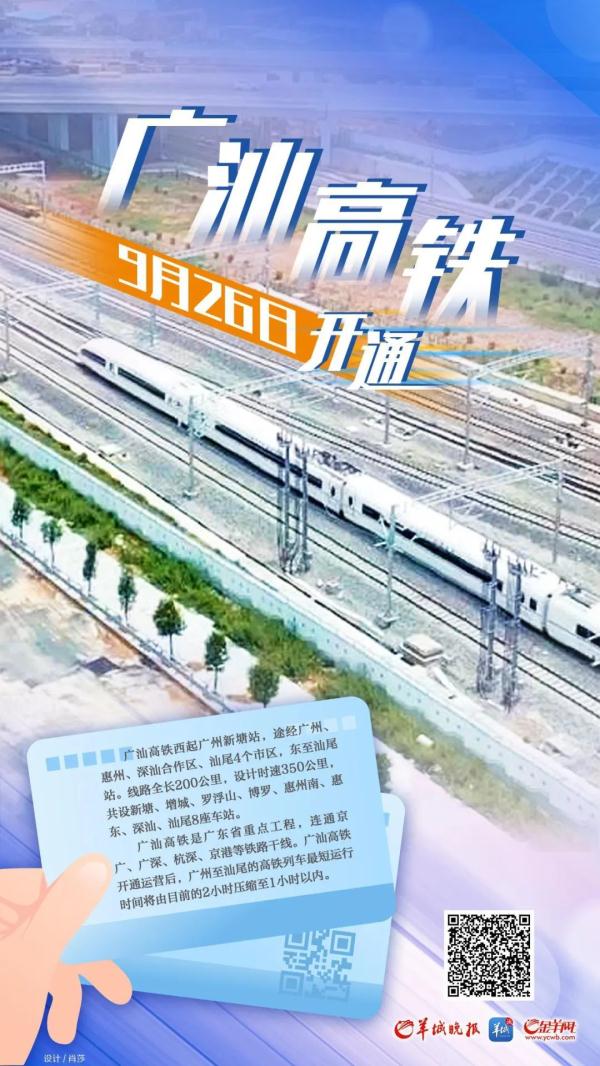 广汕高铁明日开通，运营初期的班列这样安排→
