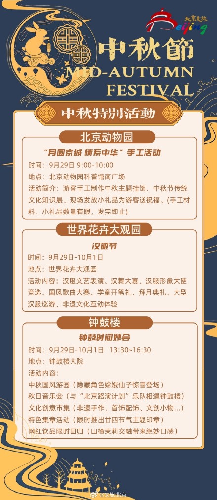 北京市属公园中秋特别活动 北京市属公园中秋特别活动