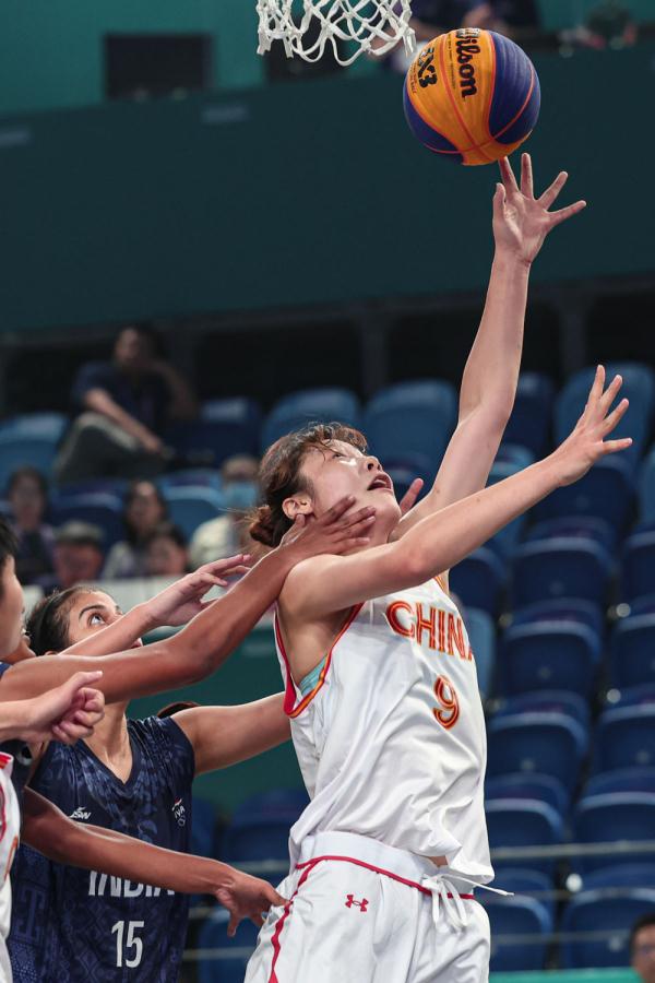 杭州亚运会 | 三人篮球女子循环赛A组：中国胜印度