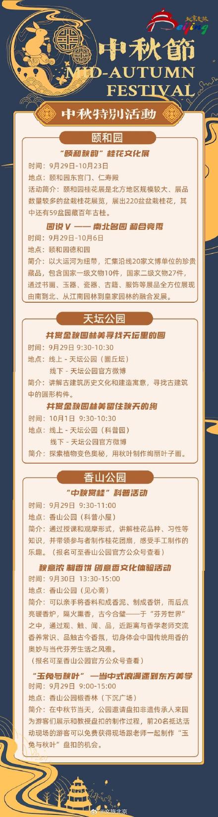 北京市属公园中秋特别活动 北京市属公园中秋特别活动