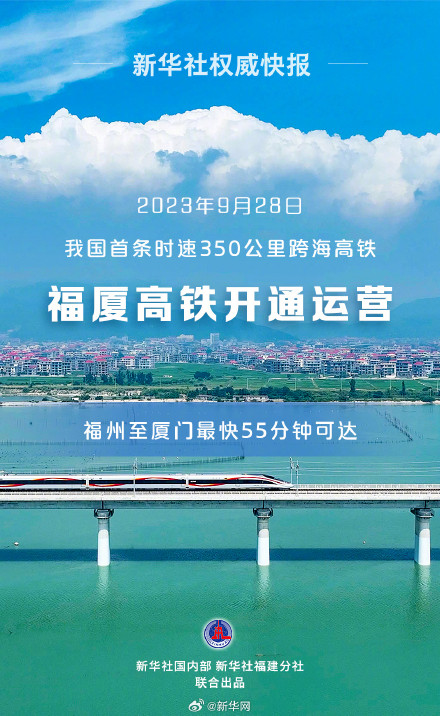 我国首条时速350公里跨海高铁开通运营