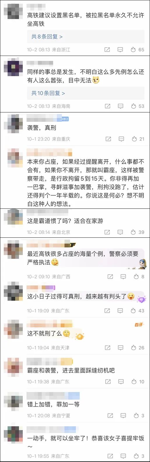 高铁占座、掌掴乘警、大喊“你敢动我”？法律的板子会回答你敢不敢！