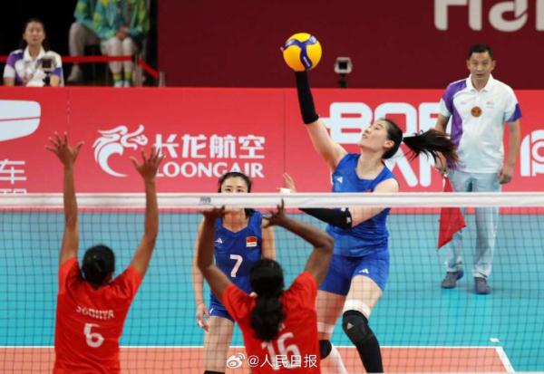 杭州亚运会预赛，中国女排战胜印度女排