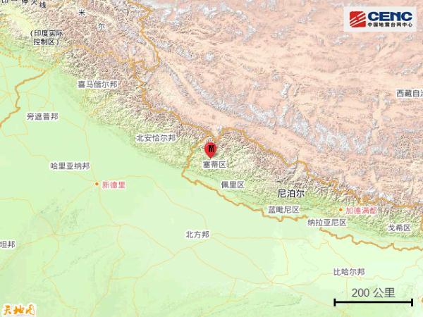 尼泊尔发生5.5级地震