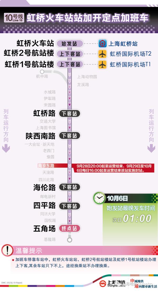 上海地铁2、10、17号线今晚定点加开，1、7、8、9、10、13号线今明将实施延时运营
