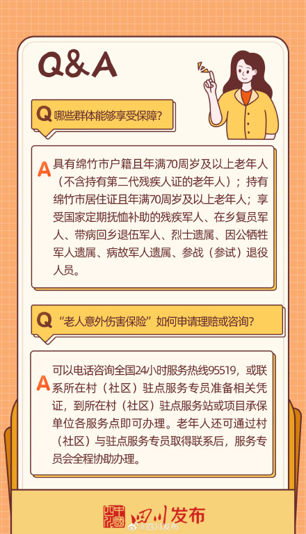 最高19600元！德阳绵竹免费为70+老人购买意外伤害保险