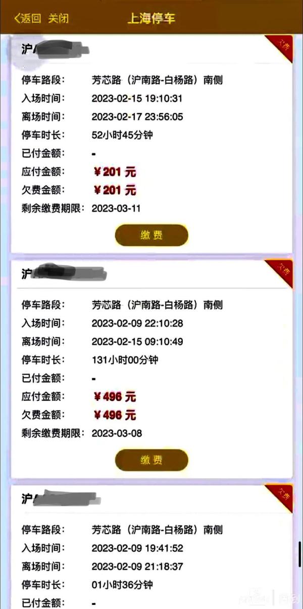 上海市民路边停车欠费6000元，毫不知情还没有提醒！有人停车14秒被收15元