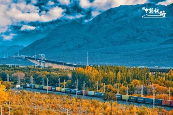 氛围感拉满!当火车驶过绝美胡杨林 氛围感拉满!当火车驶过绝美胡杨林