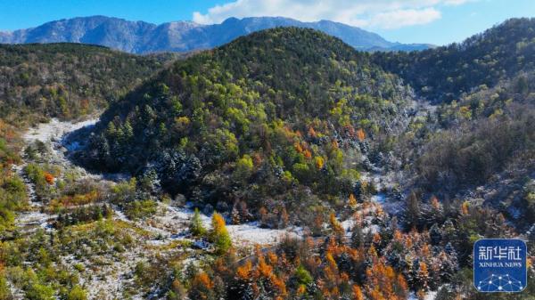 陕西平利：秋雪秋景美如画