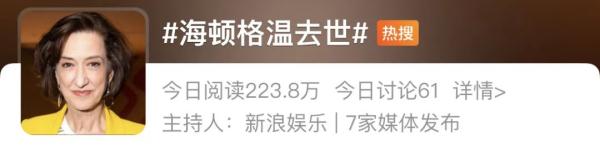 英国知名女演员突然离世！刚查出癌症没多久