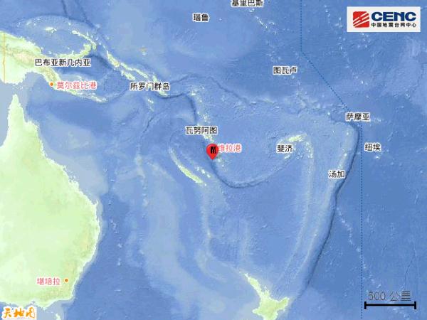 瓦努阿图群岛发生6.2级地震