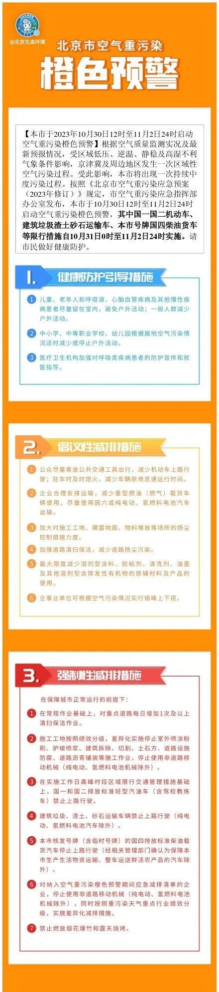 北京启动这项橙色预警,部分车辆限时停驶→ 北京启动这项橙色预警,部分车辆限时停驶→