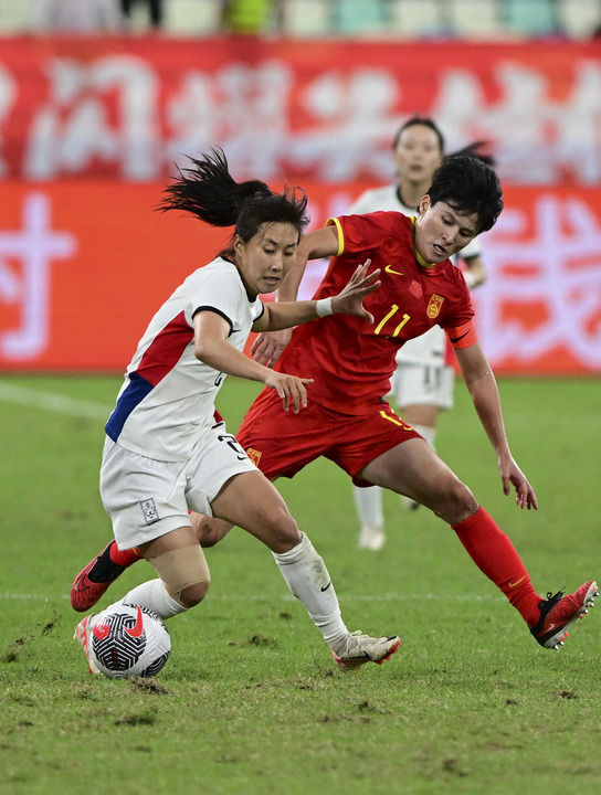 足球——巴黎奥运会女足亚洲区预选赛:中国队战平韩国队