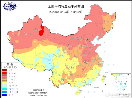 10月全国平均气温为1961年以来同期最高