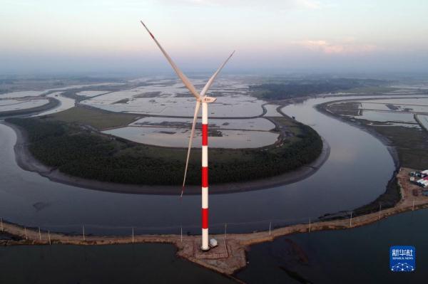 中企投资承建的孟加拉国首个集中式风电项目掠影