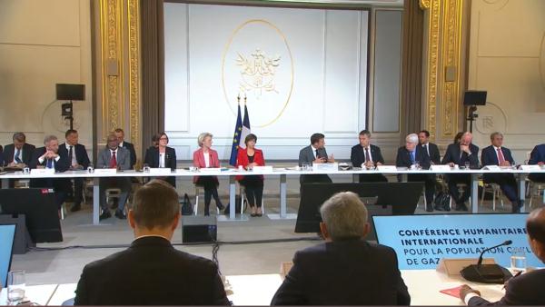 支援加沙平民国际人道主义会议在法国首都巴黎举行