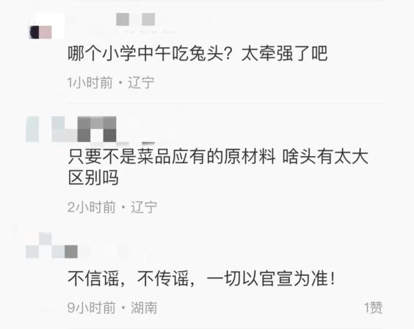 小学食堂吃出白毛“鼠头”？教育局称是兔头，当地已成立联合调查组开展调查