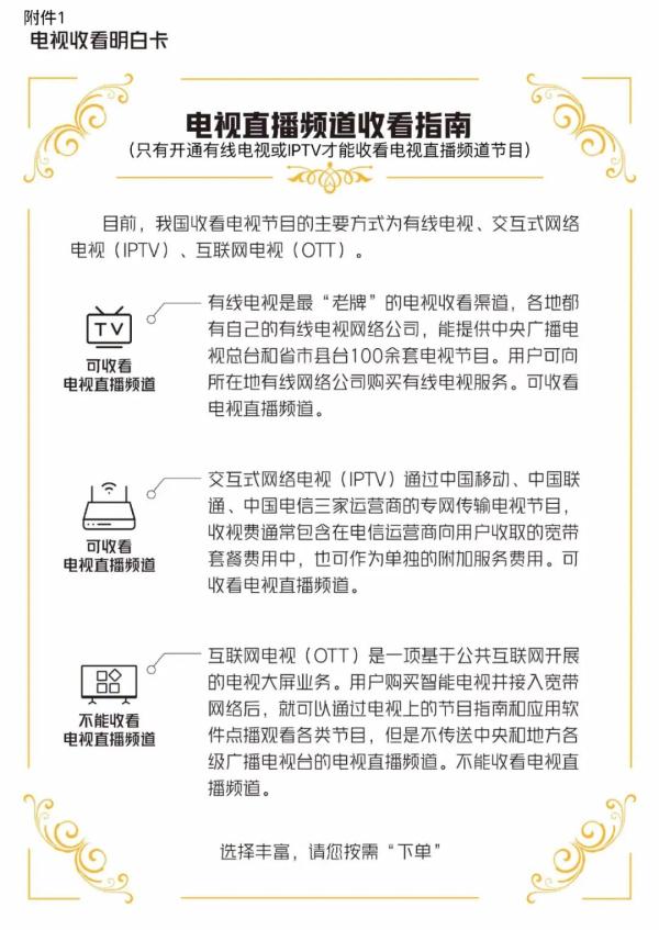 电视收看“明白卡”提示来了！