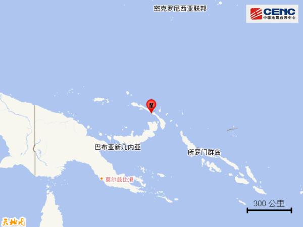 新爱尔兰地区发生5.8级地震