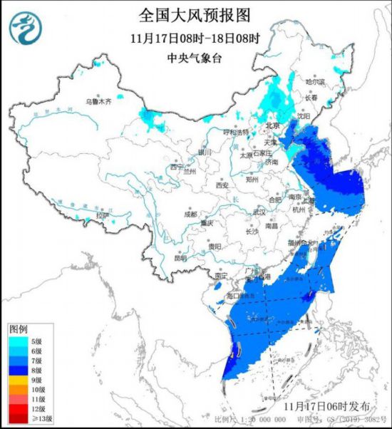 东部地区将出现大风降温天气 东北地区有雨雪天气