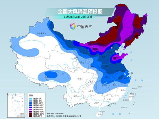 寒潮又来 北方降温剧烈东北将有强降雪