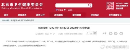 北京上周报告37293例法定传染病，死亡4例