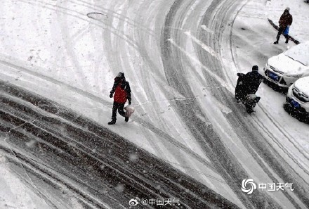 哈尔滨迎今冬第四场强降雪 雪花纷飞天地银白