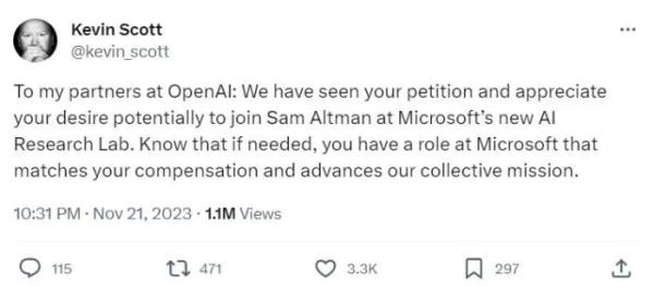 “宫斗”大结局？奥特曼将回归OpenAI