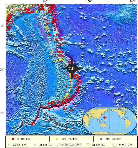 马里亚纳群岛地区海域发生7.0级地震，或引发局地海啸